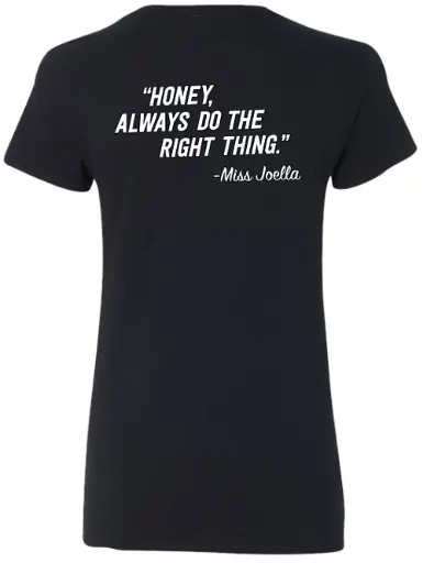 Joellas Ladies V-neck, Honey always do the right thing